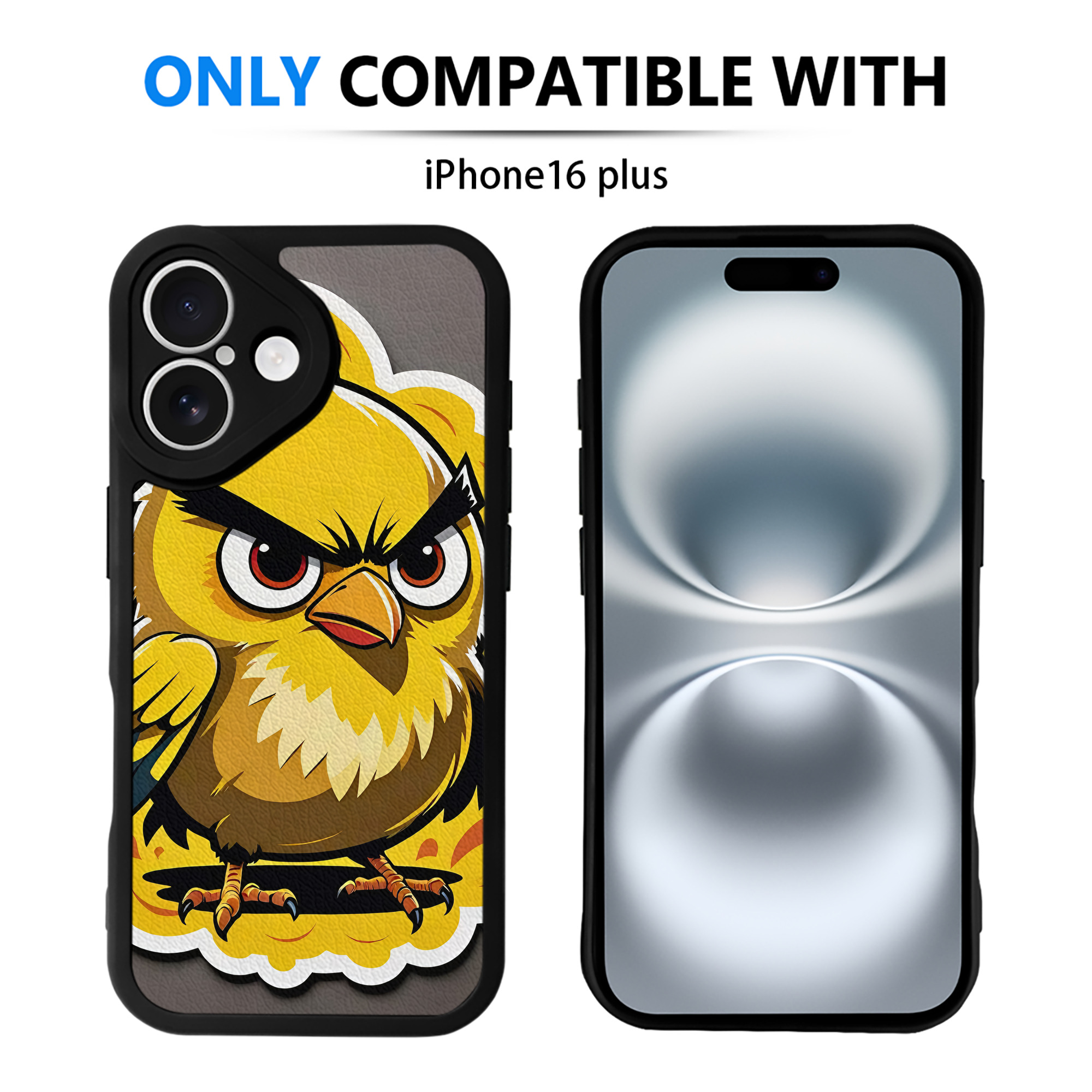 （画像用） Angry Birds アングリーバード 【iPhone 16シリーズ対応】シリコンスマホケース（レザー調） 材質：シリコン